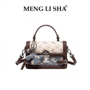 MENGLISHA梦丽莎女包小众设计2025新款高级感拼色通勤单肩斜挎包