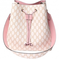 香港真皮大容量抽绳水桶包女斜挎包2023新款秋冬包包高级感单肩包